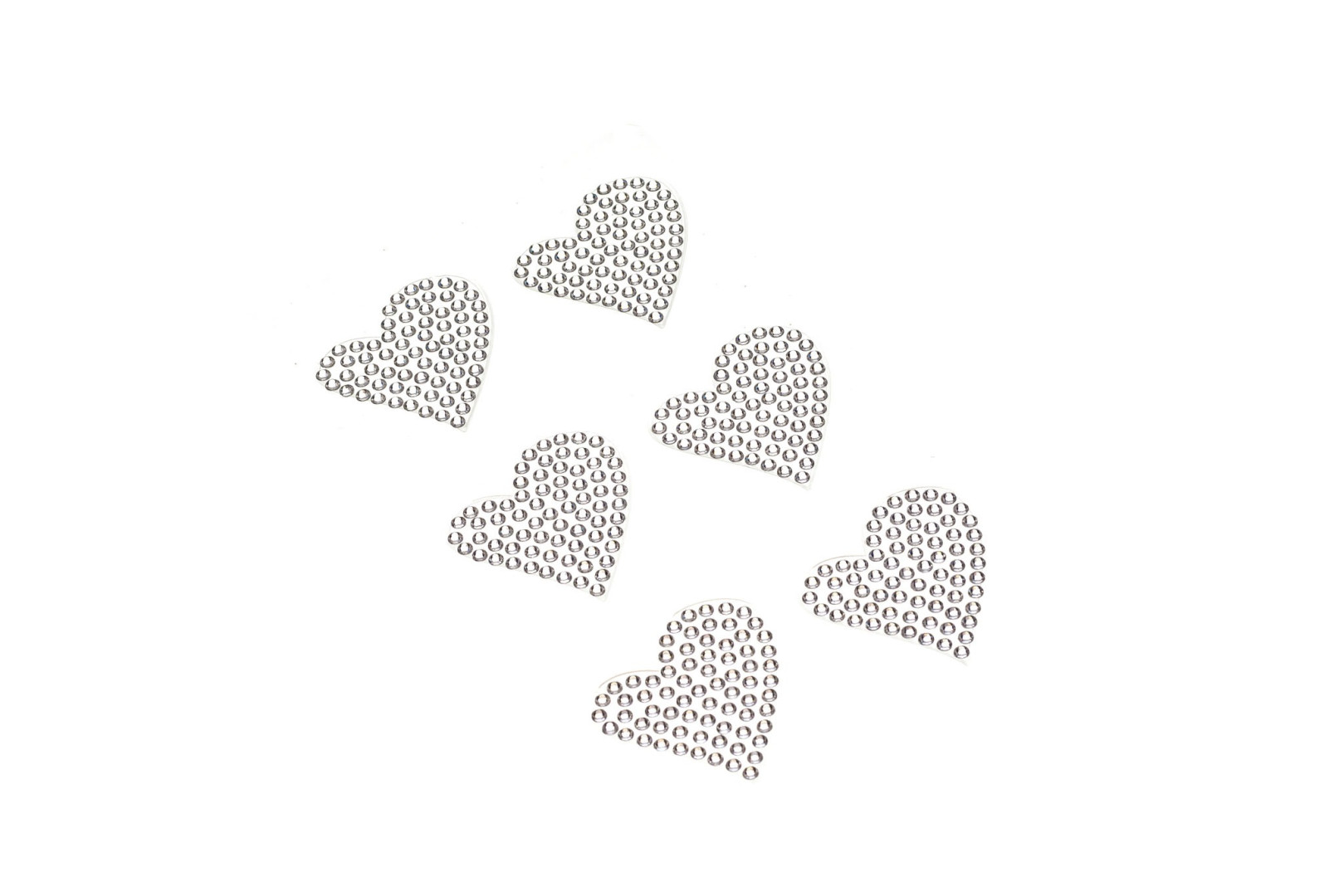 Dżety serduszka 6szt. DS56 srebrne Brewis